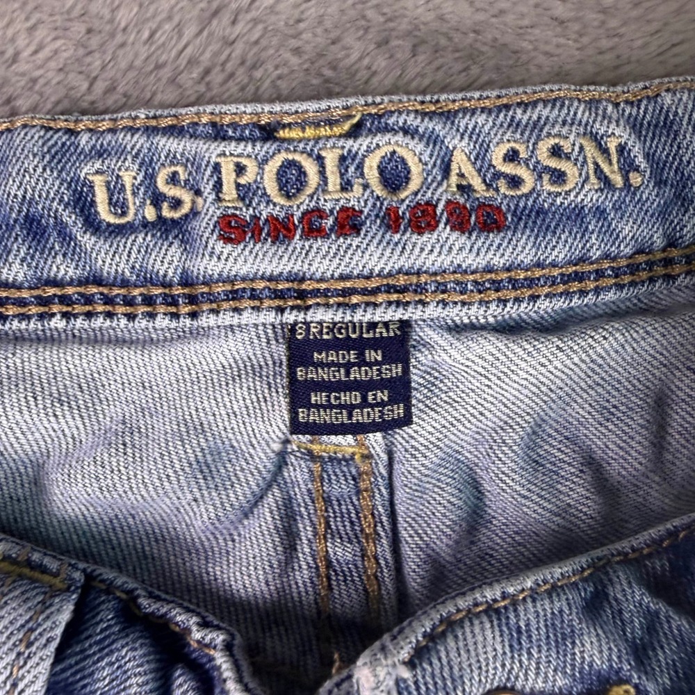 U.S. Polo Assn. Jeans Women's 8 Regular Blue Light Wash Distressed Denim Ripped - Picture 4 of 12
